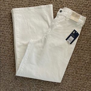 High Rise Sailor Wide Leg White Jeans